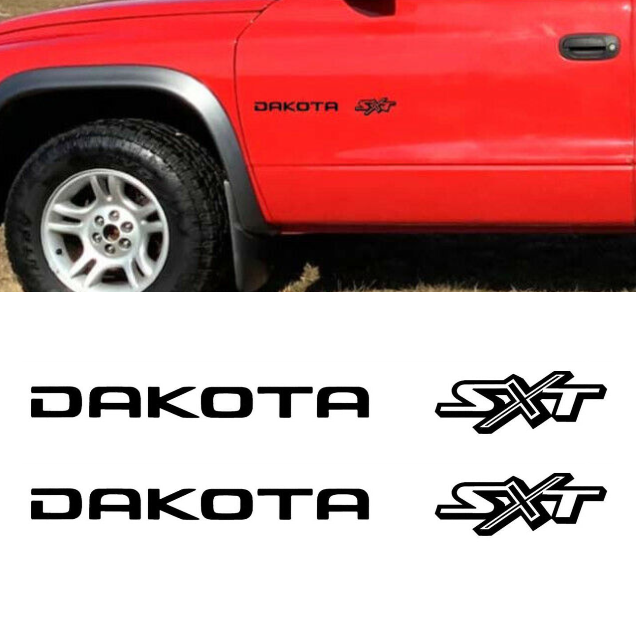 4x4 Truck Decal Set For Dodge Dakota Sport – Oracal Vinyl – Glossy Finish