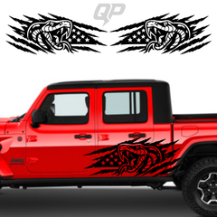 Jeep Gladiator Snake American Flag Claw Scratch Decal Kit