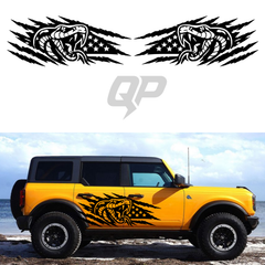 Ford Bronco Snake American Flag Claw Scratch Decal Kit
