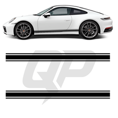 Porsche 911 Triple Side Stripe Decals - 3-Stripe Rocker Panel Kit 991 992 (2012-Present)