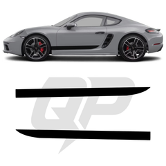 Porsche 718 Cayman Hockey Style Side Stripe Decals - Racing Rocker Panel Kit (2016-Present)