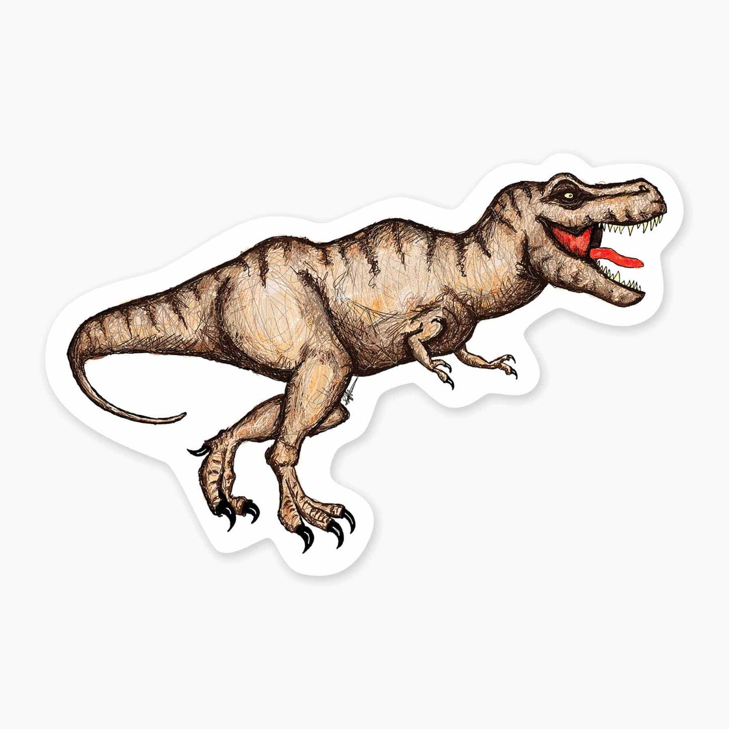 T-Rex - 3" Art Sticker - sticker, laptop decor, durable
