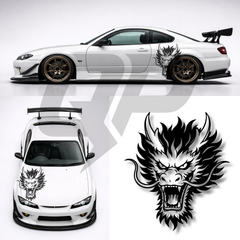 45" Universal Dragon Decal - Aggressive JDM Hood & Side Graphics Kit