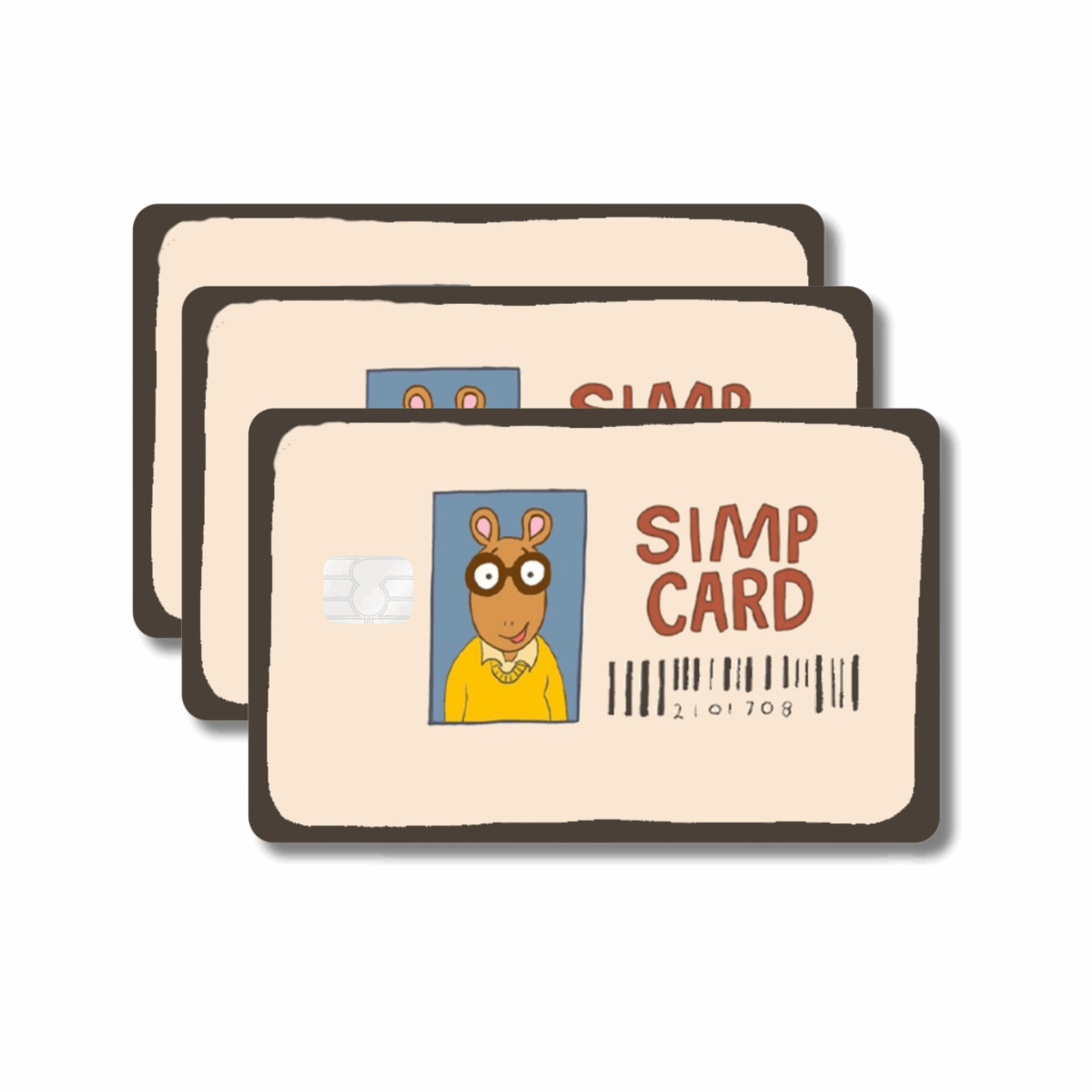 Funny Simp Cartoon Credit Card Skin Cover Decal Sticker (SMALL CHIP) -