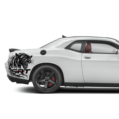 Calcomanía de vinilo SRT Tiger Dodge Hellcat (de 15 a 114 cm) – Gráfico de muscle car agresivo – Adhesivo impermeable para ventana o capó
