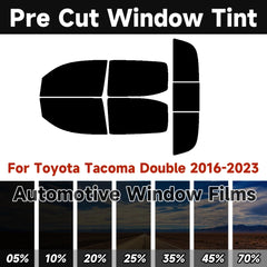 Precut Window Tint Kit for Toyota Tacoma Double Cab (2016–2023) | UV Block & Privacy Film
