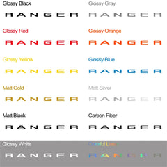 Tailgate Insert & Indent Letter Decal for Ford Ranger (2019–2021) | Vinyl Truck Sticker