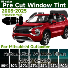 Precut Window Tint Kit for Mitsubishi Outlander (2003–2025) | UV Block & Privacy Film