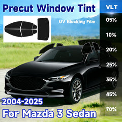 Precut Window Tint Kit for Mazda 3 Sedan (2004–2025) | UV Block & Privacy Film