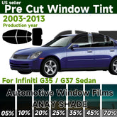 Precut Window Tint Kit for Infiniti G35 & G37 Sedan (2003–2013) | UV Block & Privacy Film
