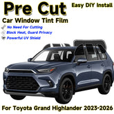 Precut Window Tint Kit for Toyota Grand Highlander (2023–2026) | UV-IR Block & Privacy Film