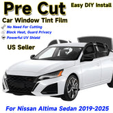 Precut Window Tint Kit for Nissan Altima Sedan (2019–2025) | UV Block & Privacy Film