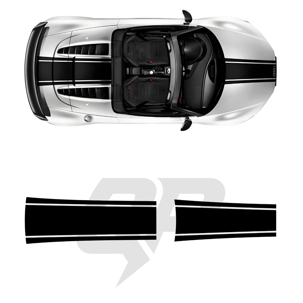 Audi R8 2015–2024+ Top Sticker Stripe Decal Graphic Kit