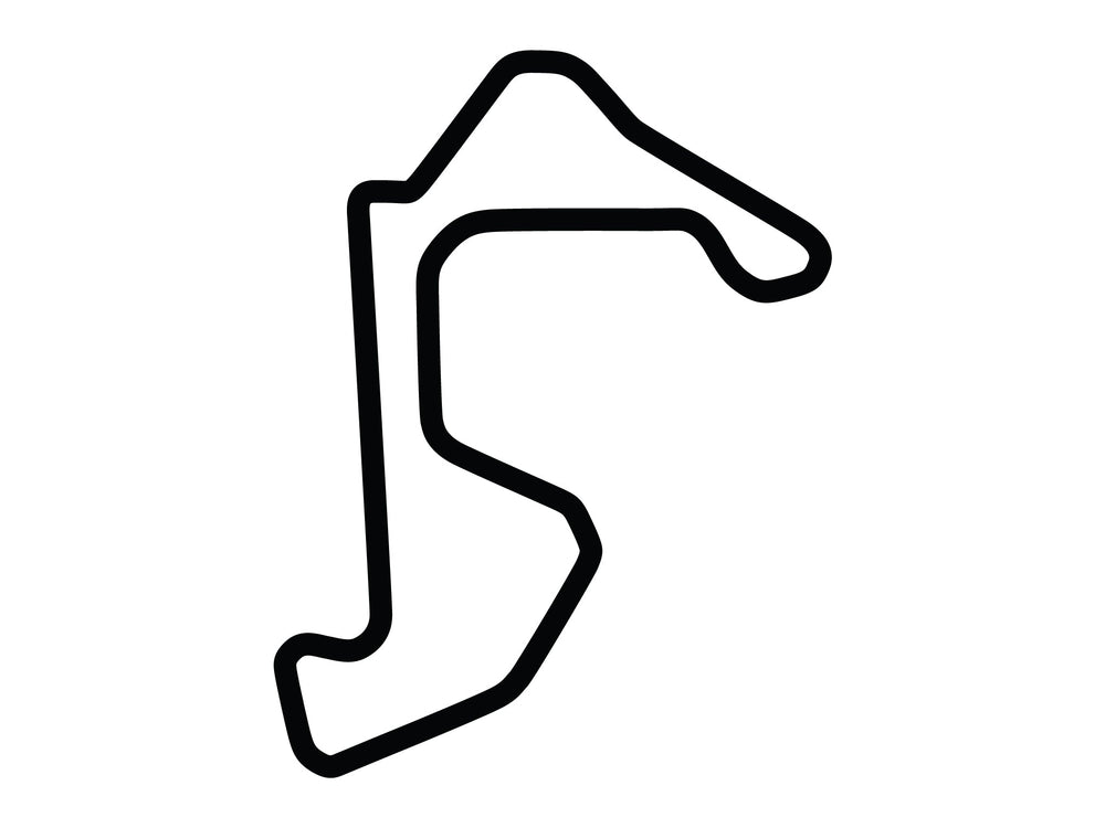 A black track outline decal of an autobahn or race track.