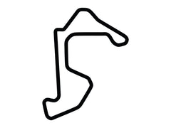 A black track outline decal of an autobahn or race track.