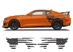 Chevrolet Camaro Side American Flag