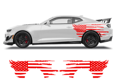 Chevrolet Camaro Side American Flag