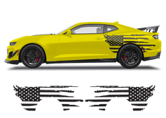 Chevrolet Camaro Side American Flag
