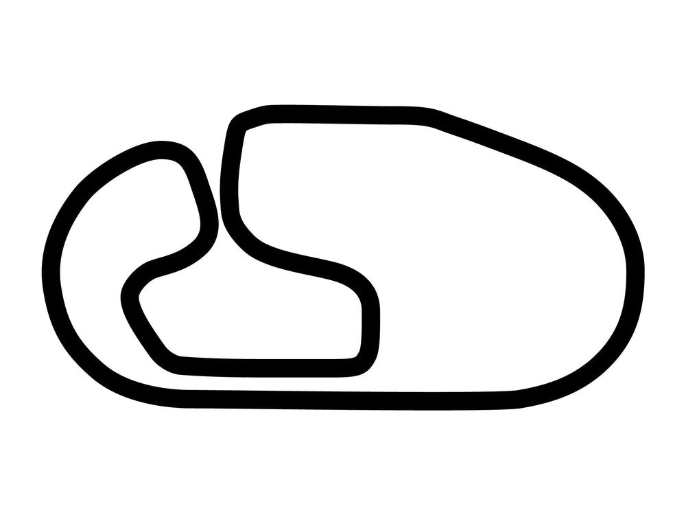 A black decal of the Charlotte Motor Speedway road course.