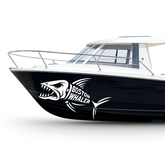 Boston Whaler Skeleton Fish Boat Decal – 60" Vinyl Hull Graphic