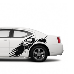 Cobra head side graphics, decals compatible with Dodge Charger 2006-2010
