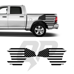 Dodge Ram USA Flag Rear Fender Side Graphics Kit Set