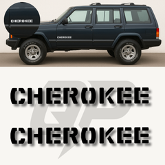 1984–2001 Jeep Cherokee XJ CHEROKEE Fender Decals Stencil Style