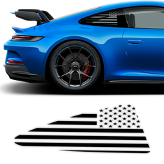 American Flag Rear Side Window Decal (2 Pcs) – Fits 2017-2019 Porsche 911 GT3