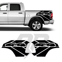 Dodge Ram 4X4 Rear Fender Side Graphics Kit - Premium Vinyl Decals