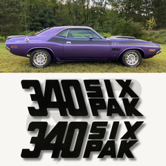 1970 Dodge Challenger 340 SIX-PAK Fender Decal Set – OEM Style Restoration Graphics (Pair)