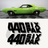 1970 Dodge Challenger 440 SIX-PAK Fender Decal Set – OEM Style Pair
