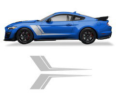 Gráficos de dos colores para puertas laterales del Ford Mustang