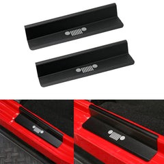 Door Sill Car Pedal Guards Cover Aluminum Alloy - Black Threshold Protector Accessories for Jeep Wrangler JK 2/4 Door 07-18