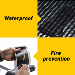 Carbon Fiber 5D Door Sill Scuff Plate Protector Sticker | 4-Piece Universal