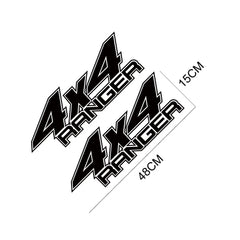 4x4 Rear Bed Side Decal for Ford Ranger Raptor | Pickup Truck Vinyl Graphic