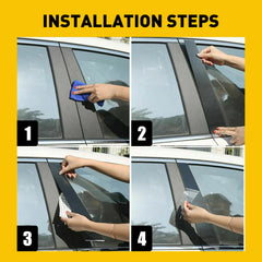 Black Exterior Door Window Pillar Post for Honda CR-V (2007–2011) | 6pc