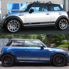 Door Side Skirt Decals for Mini Cooper (F56, F54, F57, F55, F60, R50–R61) | 2-Piece Vinyl Kit