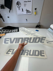 Evinrude Outboard Motor Decal – Waterproof Vinyl Sticker for Boat Engines (OEM Style)