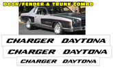 1975-77 Dodge Charger Daytona SE - CHARGER DAYTONA - Fender/Door Trunk Decal Set