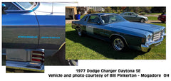1975-77 Dodge Charger Daytona SE - CHARGER DAYTONA - Fender/Door Trunk Decal Set