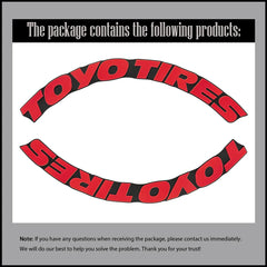 TOYO TIRES 3D Waterproof Tire Stickers | Universal Rubber Sidewall
