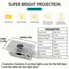 LED Door Logo Projector Welcome Light for Dodge Charger / Challenger | Ghost Shadow Puddle Light