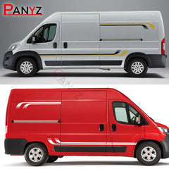 Camper Van Door & Waistline Graphic Decal for Fiat Ducato / Peugeot Boxer / Citroen Relay | 4-Piece Vinyl Kit