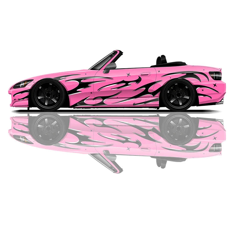 Flame Car Stickers - Modified Racing Car & SUV Side Graphics Decals PVC Custom Accessories