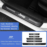 Carbon Fiber Door Sill Anti-Stepping Protector Sticker for Jeep Renegade | Leather-Look JEEP
