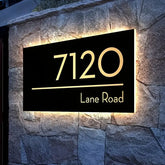 Custom LED Backlit House Number / Logo Sign | Acrylic Crystal Base Luminous Nameplate