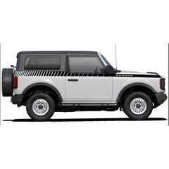 Matte Black Side Waistline Stripe Decal for Ford Bronco 2-Door (2021–2023) | Vinyl Body Line Overlay Pair