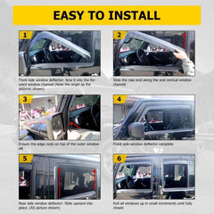 Side Window Deflectors Sun Visor Rain Guards for Ford F-150 / Trucks | 4-Piece Weather Shield