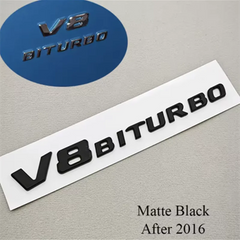 Chrome V8 BITURBO Fender Side Badge Emblem Decal for Mercedes-Benz AMG | Logo Sticker