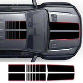 Hood, Bonnet, Roof & Trunk Racing Stripe Vinyl Kit | Full-Length Engine Cover Graphics